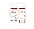 A 2-level floor plan with entrance hall, bathroom, two living rooms, kitchen, two bedrooms, and an upper level with a bedroom and bathroom.