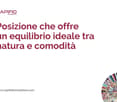 An image advertising real estate services, featuring the name of the company and a slogan about balance between nature and amenities.