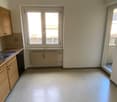 wooden cabinets, granite counter, stainless steel sink, dishwasher, window, heating
