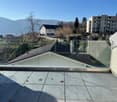 glass railings, tiled floor, view of surrounding area