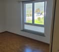Wooden floor, empty room, large window with view
