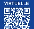 QR code with text 'Visite Virtuelle' on a blue background