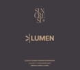 Marketing banner for 'SUNCREST* LUMEN' luxury condominiums, featuring a sleek, minimalist design with gold text on a dark background