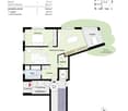 2.5-room apartment with living room, kitchen, bedroom, bathroom, balcony, and garage