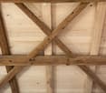 wooden beams, wooden planks, exposed rafters