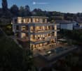 4 story apartment, modern design, 2 balconies, large swimming pool
