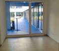 empty room, sliding glass doors, balcony, tiled floor