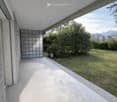 tiled floor, large windows, balcony, garden view