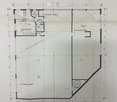 Floor plan with living room, kitchen, 2 bedrooms, 2 bathrooms, terrace, storage room, and basement
