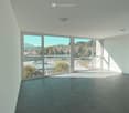 large windows, open space, city view