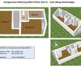 Floor plan of a 29.8 m² attic apartment with two bedrooms, a bathroom, and a WC.