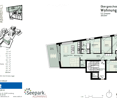 Floor plan of a 5.5-room apartment on the upper floor, including a master bedroom, three bedrooms, a bathroom, a kitchen, and a living area.