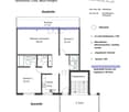 Floor plan of a 3.5-room attic apartment on the 5th floor, featuring a living and dining area, two bedrooms, a kitchen, an en-suite bathroom, a wash kitchen, a built-in closet, a shower/WC, and a terrace with views of Lake Zurich.