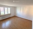 Empty room with wooden flooring, white walls, and a large window with a radiator below it.