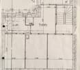 Floor plan with a living room, kitchen, bedroom, bathroom, terrace, and storage room