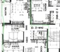 Floor plan of a 2.5-room apartment with labeled rooms including living area, kitchen, bathroom, bedroom, and balcony.