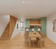 Dining room, kitchen, stairs