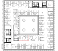 Floor plan of a multi-room residential space with labeled dimensions, including living areas, bedrooms, bathrooms, and a kitchen.