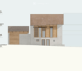 Elevation view of a multi-level building with labeled floors: Rez Inferieur, Etage, Combles, Faite. Features include windows, doors, and structural details.