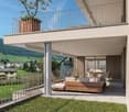 Detached house, white walls, large terrace, garden, two floors, balcony
