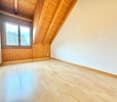 empty room, wooden ceiling, wooden walls, large window, wooden floor