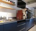 modern kitchen with a dishwasher, sink, cabinets, appliances, countertop