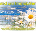 Image advertising a real estate agency, MARBEL Immobilien, highlighting their services and contact information.