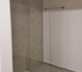 shower stall, fully tiled, glass doors, empty room