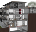 4 levels, balconies, garage, dining areas, kitchen, living room, bedrooms, bathrooms