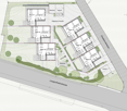Floor plan showing multiple houses, carports, and a playground.