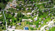 Terrain Grimentz - Vue drone / Grundstück Grimentz - Drohnenansicht / Terrain Grimentz - Drone view