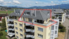 Aussenansicht, Südwest, mit Situation Wohnung