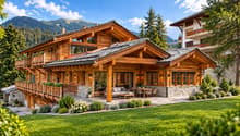 Chalet Les Lutins - Vue depuis le Nord (Golf) / Les Lutins Chalet - View from the North (Golf Course) / Chalet Les Lutins - Vista da nord (Golf)