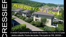 New residential development, multiple houses with balconies and solar panels, green surroundings, private driveways, communal gardens