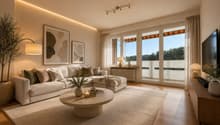 Wohnzimmer Visualisierung / Rendu du salon / Living Room Visualization / Rendering del soggiorno