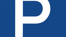 Parking sign on blue background