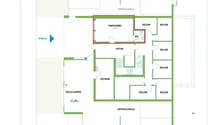 Living room, kitchen, 3 bedrooms, 2 bathrooms, entry hall, storage, technical room, bicycle storage