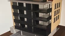 5 story building, 17 apartments, balconies on each apartment