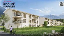 Apartments with balcony and parking, nestled between mountains and lush green valley.