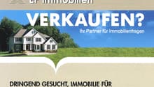 Advertisement poster for real estate with the house picture and headline selling house