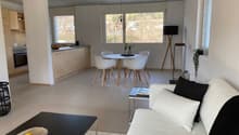 Wohnzimmer mit offener Küche
