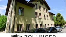 Aussenansicht mit Banner