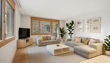 das grosszügige Wohnzimmer mit direktem Zugang zum Balkon, der eine harmonische Verbindung ins Freie schafft - virtuelles stating