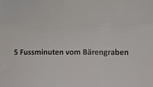 Text that says, '5 Fussminuten vom Bärengraben'