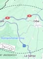 A map showing the location of the 'Romainmôtier-Envy' with surrounding areas like 'Jougne', 'Ballaigues', 'Orbe', 'La Sarraz' and reference number JNV20241231.