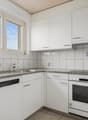 modern kitchen with a white finish, granite countertops, white cabinets, and blue ceramic tiles. A dishwasher is installed below the countertop, a sink and faucet are located above it, and an oven is positioned next to the countertop.