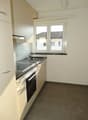kitchen, tiled floor, wooden cabinets, built-in oven, sink, faucet, window