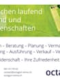 An aerial view of a green field with several houses and buildings in the distance. The text on the image reads 'Wir suchen laufend Bauland und Altliegenschaften'.