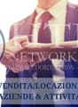 The image shows a business card or logo for a company called 'TILT Network Group', which provides 'Global Coordination - Local Expertise' services related to 'Vendita/Locazione Aziende & Attivita' (Sale/Leasing of Companies & Activities). The image also i