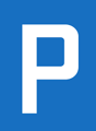 Parking sign with the letter P